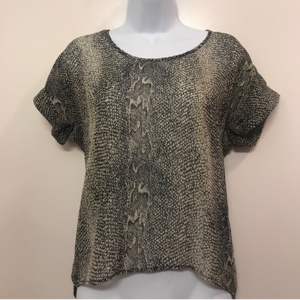 Luca Couture Snake Print Open Back Blouse